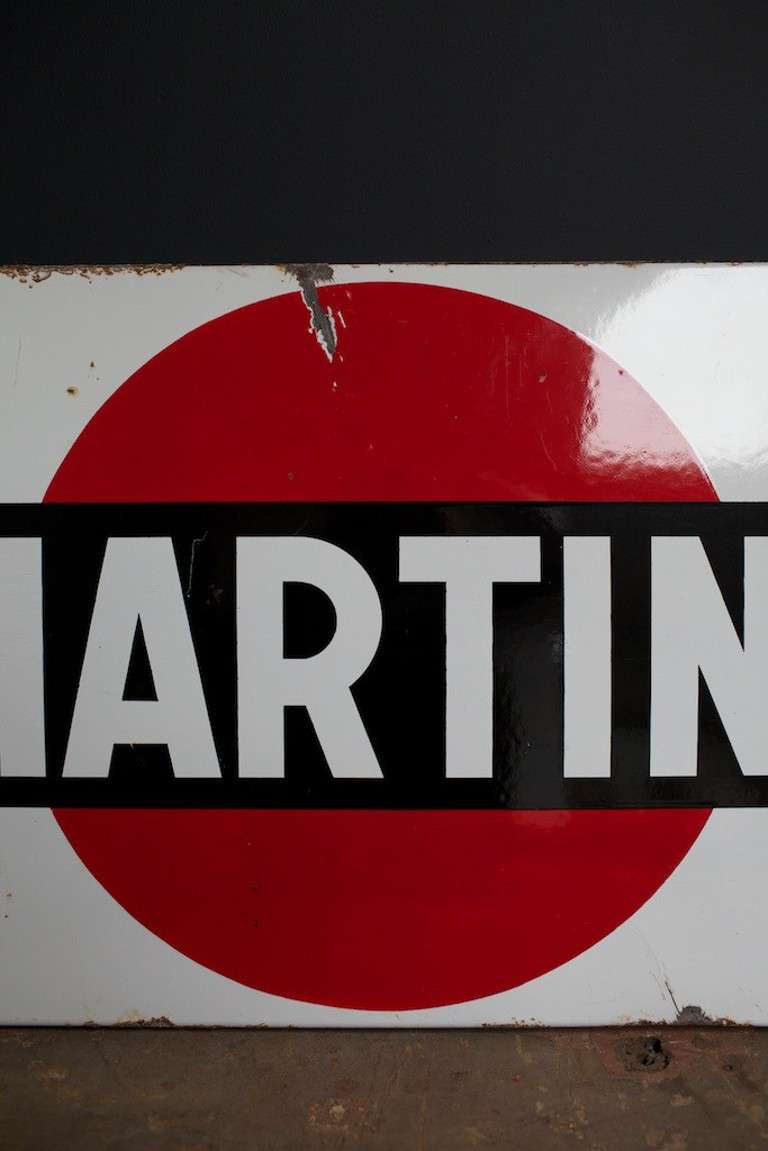 Mid-20th Century Enamel Martini Sign