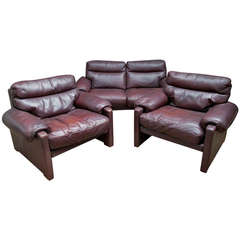 Plum De Sede Two Seater Sofa And Chairs