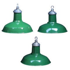 Vintage Green Thorlux Industrial Lights 
