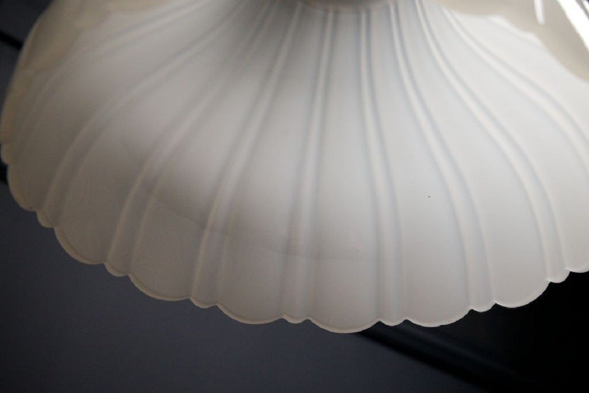 20th Century Superb Quality Fluted Opalescent Glass Pendant Lights