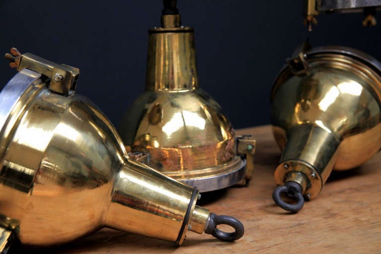 Brass Cargo Lights In Excellent Condition In Llandudno, Conwy
