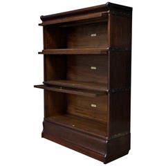 Antique Three-Section Bookcase by Globe Wernicke