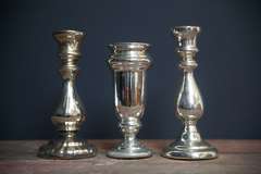 Vintage Mercury Glass Candle Sticks