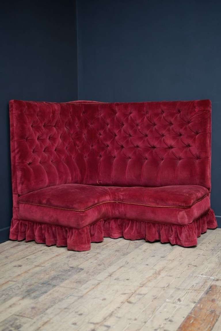 19th Century Velvet Corner Sofa