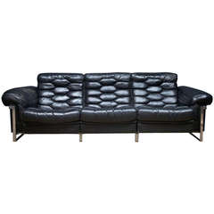 De Sede Black Leather Sofa