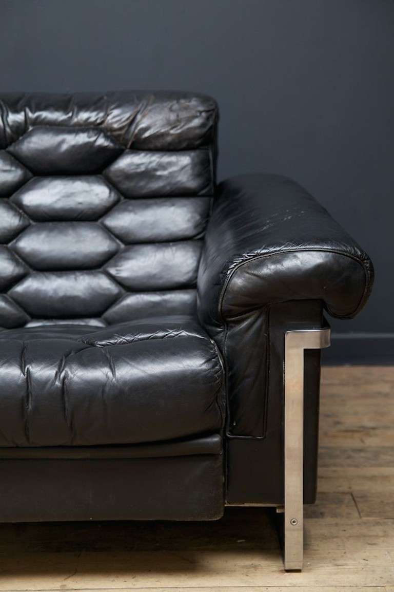 De Sede Black Leather Sofa 1