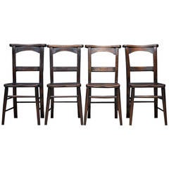 Antique Black Painted Chapel Chairs