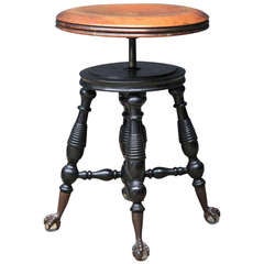 Antique Ebonised American Stool