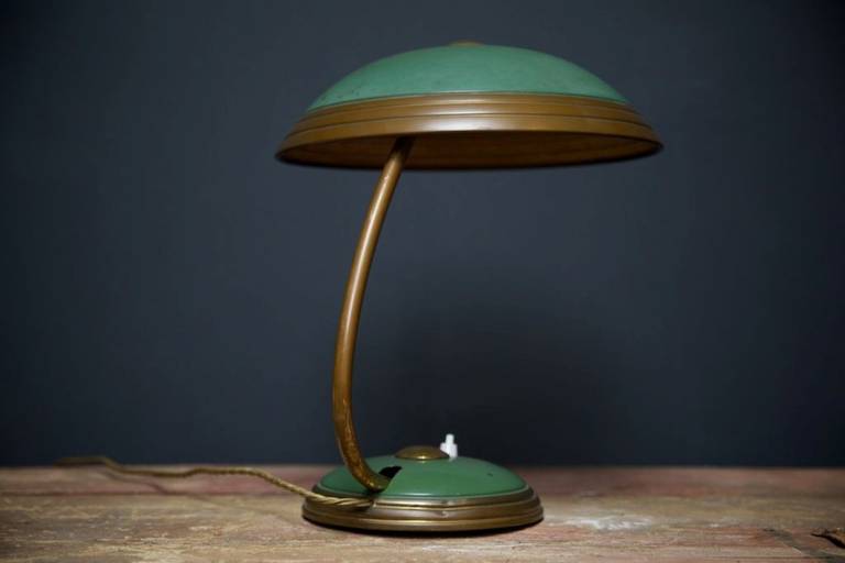 Mid-20th Century Green Desk Lamp