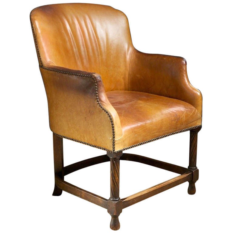 Leather Tub Chair at 1stDibs