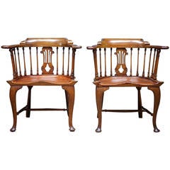 Antique Lyre Back Arm Chairs