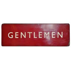 Vintage Gentlemans Sign