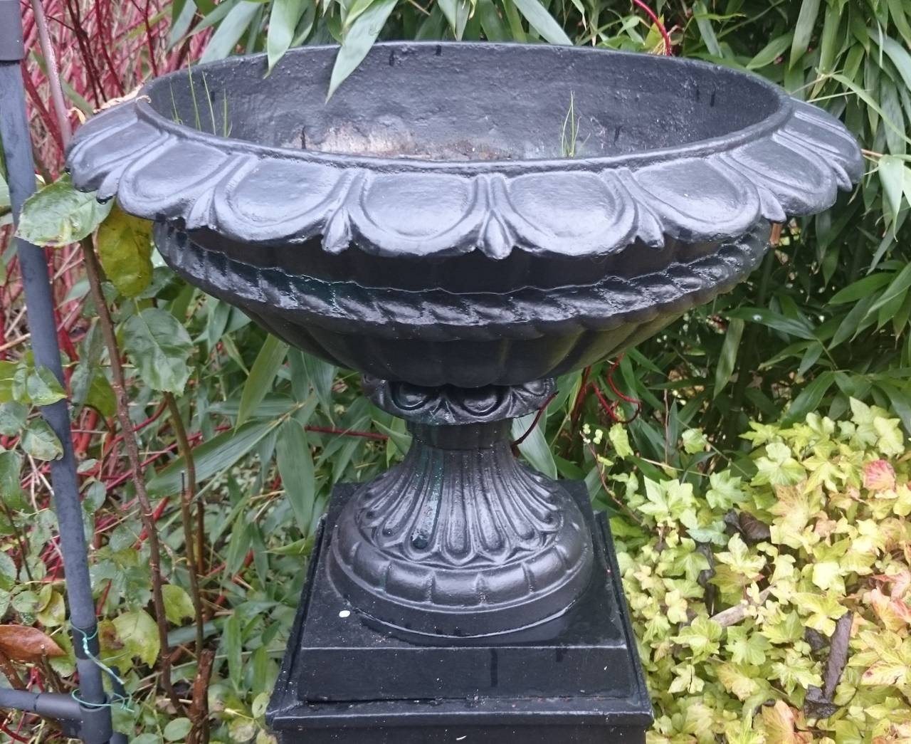 British Pair of Cast Iron Urns