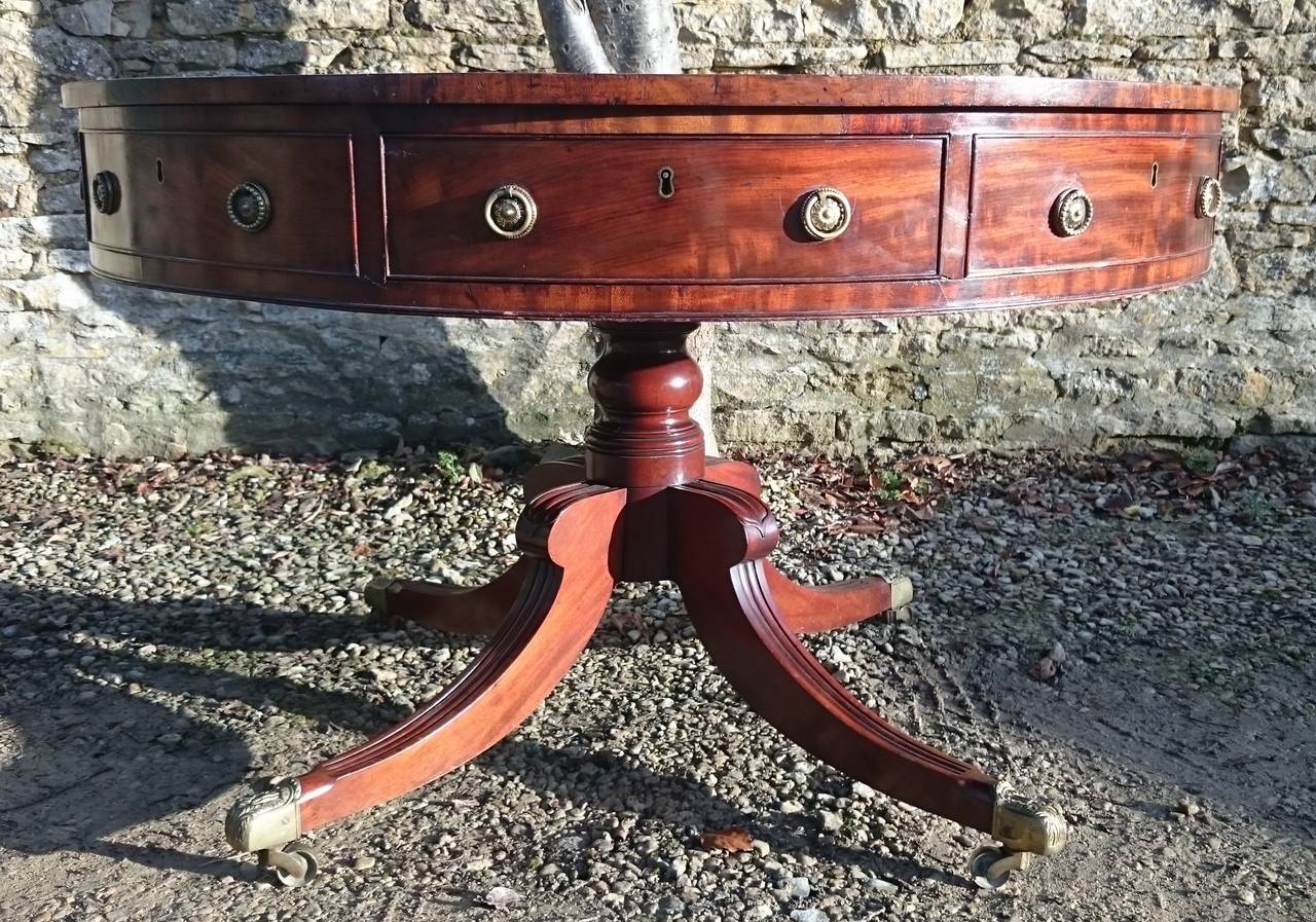 Rotating Antique Library Drum Table In Good Condition In Gloucestershire, GB