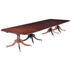 Important Four Pedestal Dining Table
