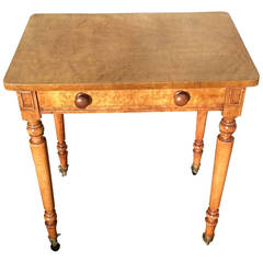 Antique Regency Bird's Eye Maple Wine Table / Side Table / Lamp Table