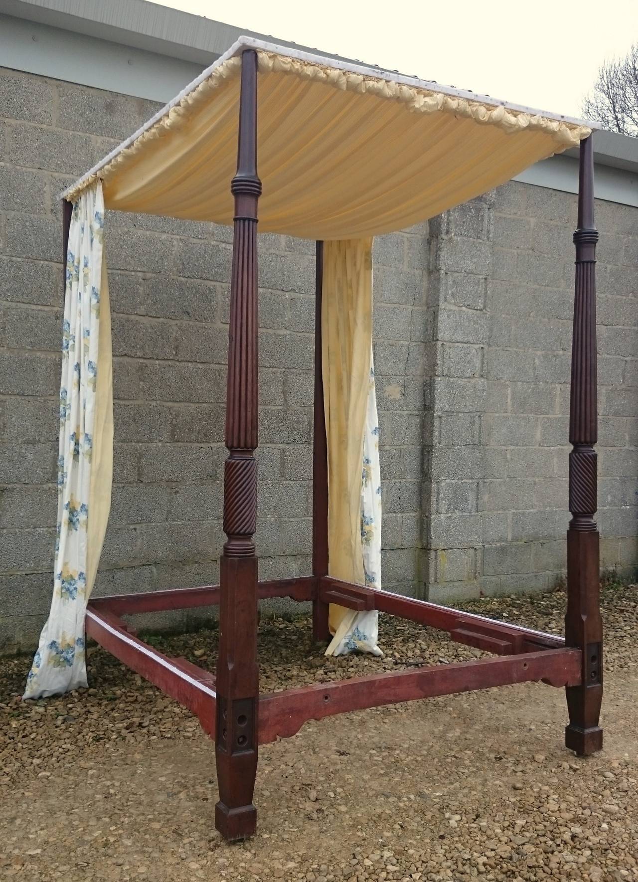19th Century Mahogany Four Poster Bed