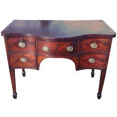 Unsusally Small Antique Sideboard in Flame and Plum Pudding Mahogany