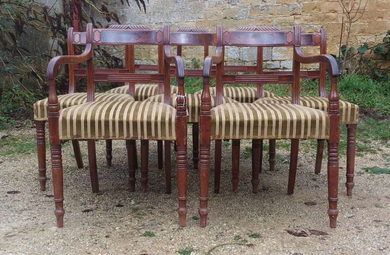 set of 8 antique dining chairs