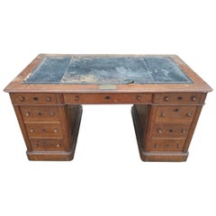 Large 19th Century Pedestal Desk