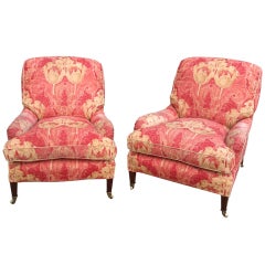 Pair of Howard and Sons Comfortable Armchairs