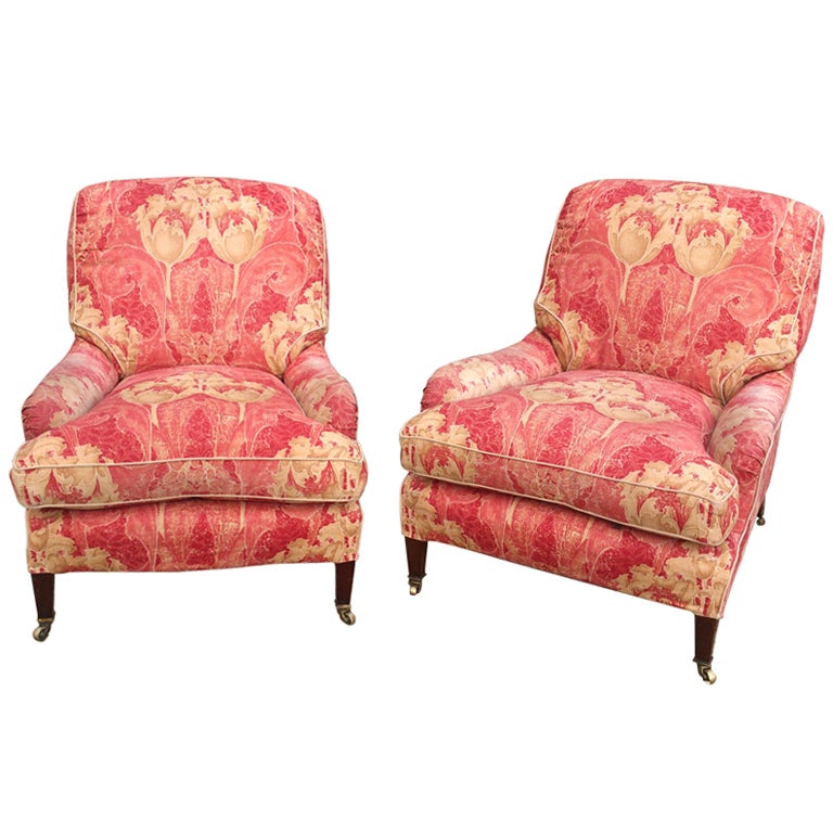 Pair of Howard and Sons Comfortable Armchairs at 1stDibs
