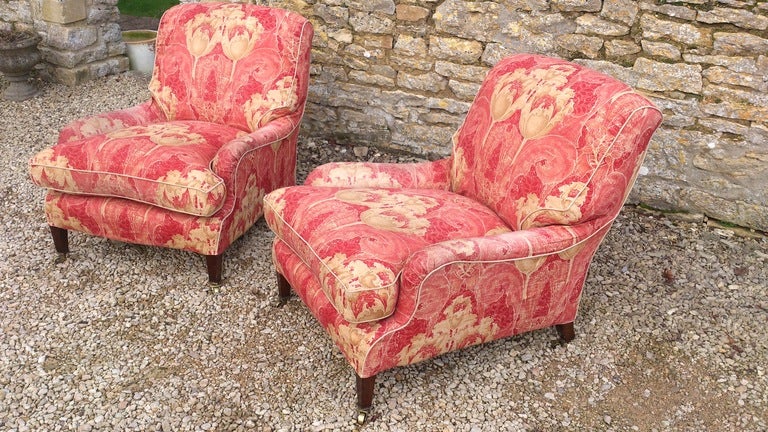 Pair of Howard and Sons Comfortable Armchairs 1