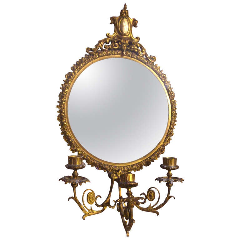 Mirror Back Wall Sconce at 1stDibs