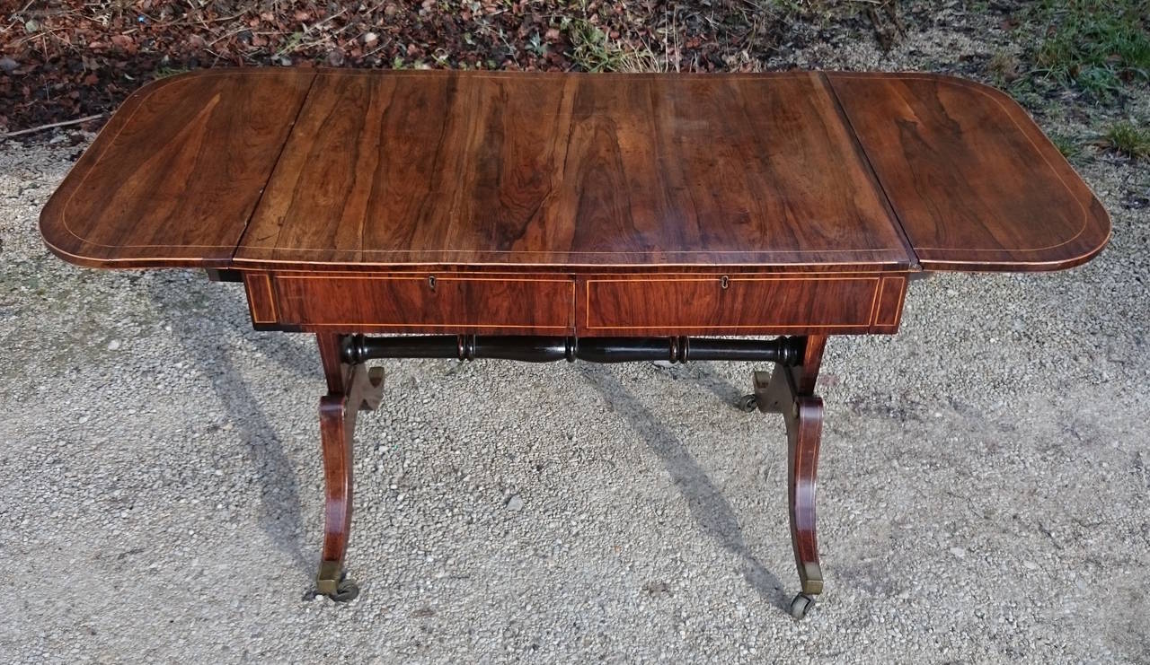 British Antique Rosewood Sofa Table