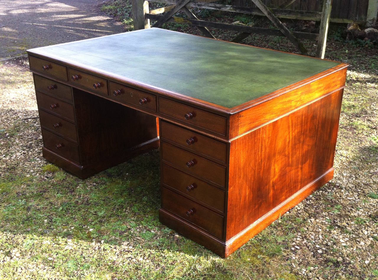 British Antique Mahogany Partners' Desk