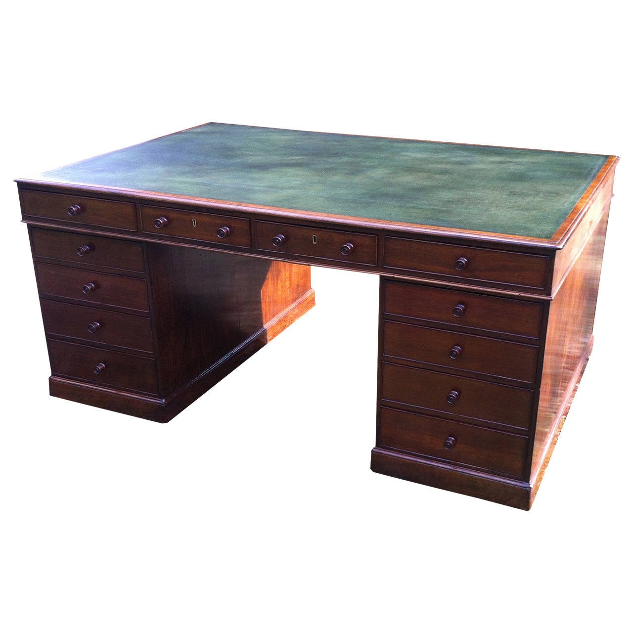 Antique Mahogany Partners' Desk at 1stDibs