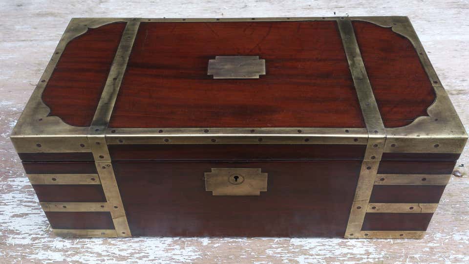 Antique Campaign Writing Box at 1stDibs