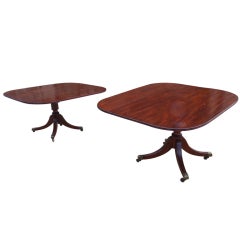 Three Pedestal Antique Mahogany Dining Table