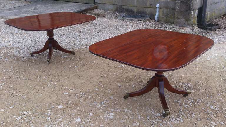 Three Pedestal Antique Mahogany Dining Table