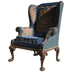 Fine Quality Large Scale Antique Wing Chair