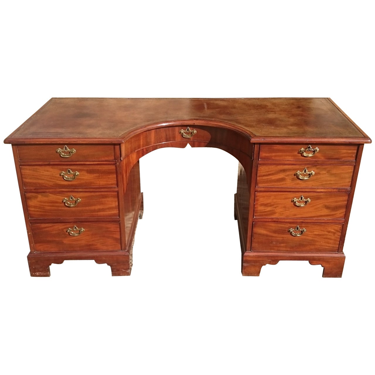 Exceptional Quality Pedestal Desk For Sale