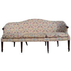 Elegant Mahogany Sofa Standing on Tall Slender Tapering Legs