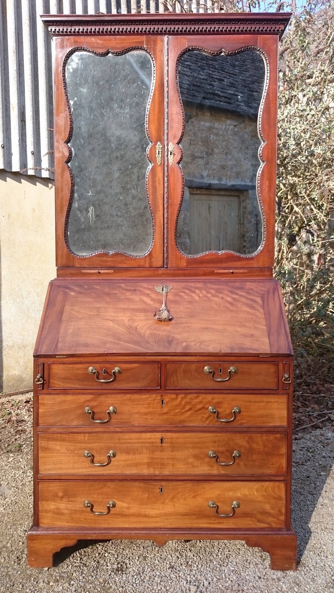 Fine Quality Bureau Bookcase after Thomas Chippendale
