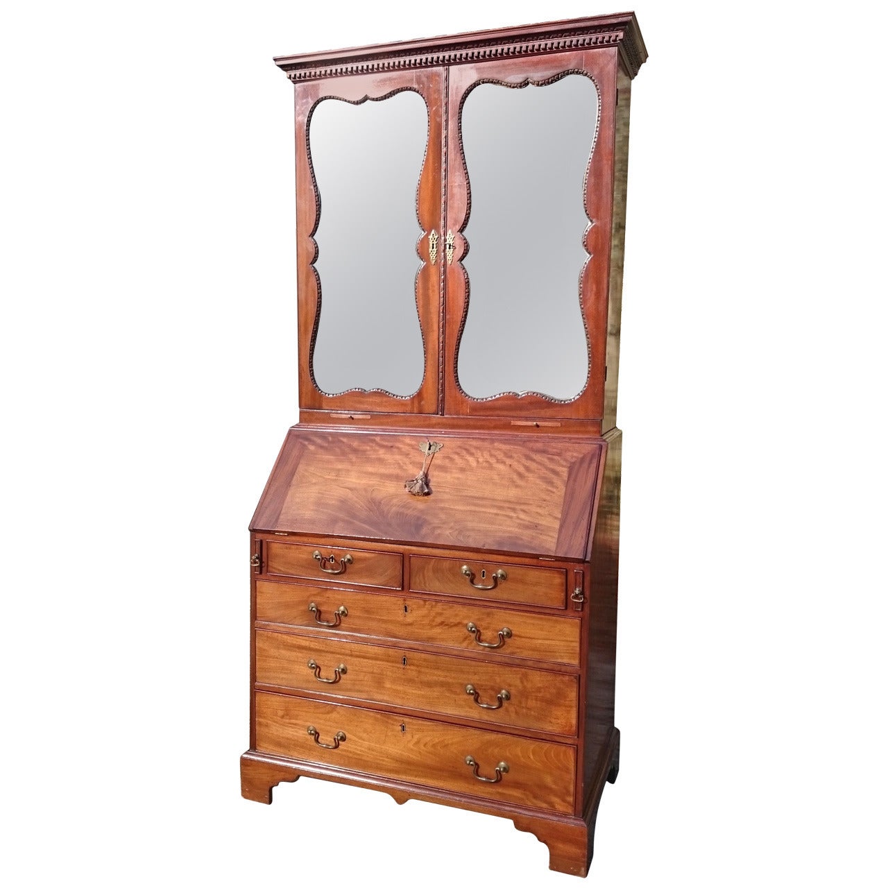 Fine Quality Bureau Bookcase after Thomas Chippendale For Sale