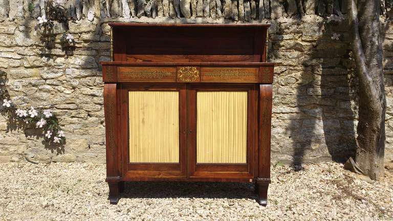 George IV Period Antique Rosewood Chiffonier with Brass Inlay In Excellent Condition For Sale In Gloucestershire, GB