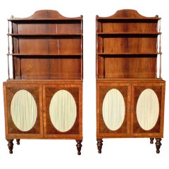 Antique Pair of Regency Cabinets Exotic Timbers Delicate Proportions