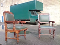 Set von acht Arts & Crafts-Esszimmerstühlen aus Eiche, 19. Jahrhundert, 'All with Arms'