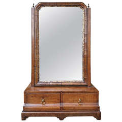 Early 18th Century Walnut Antique Toilet Mirror