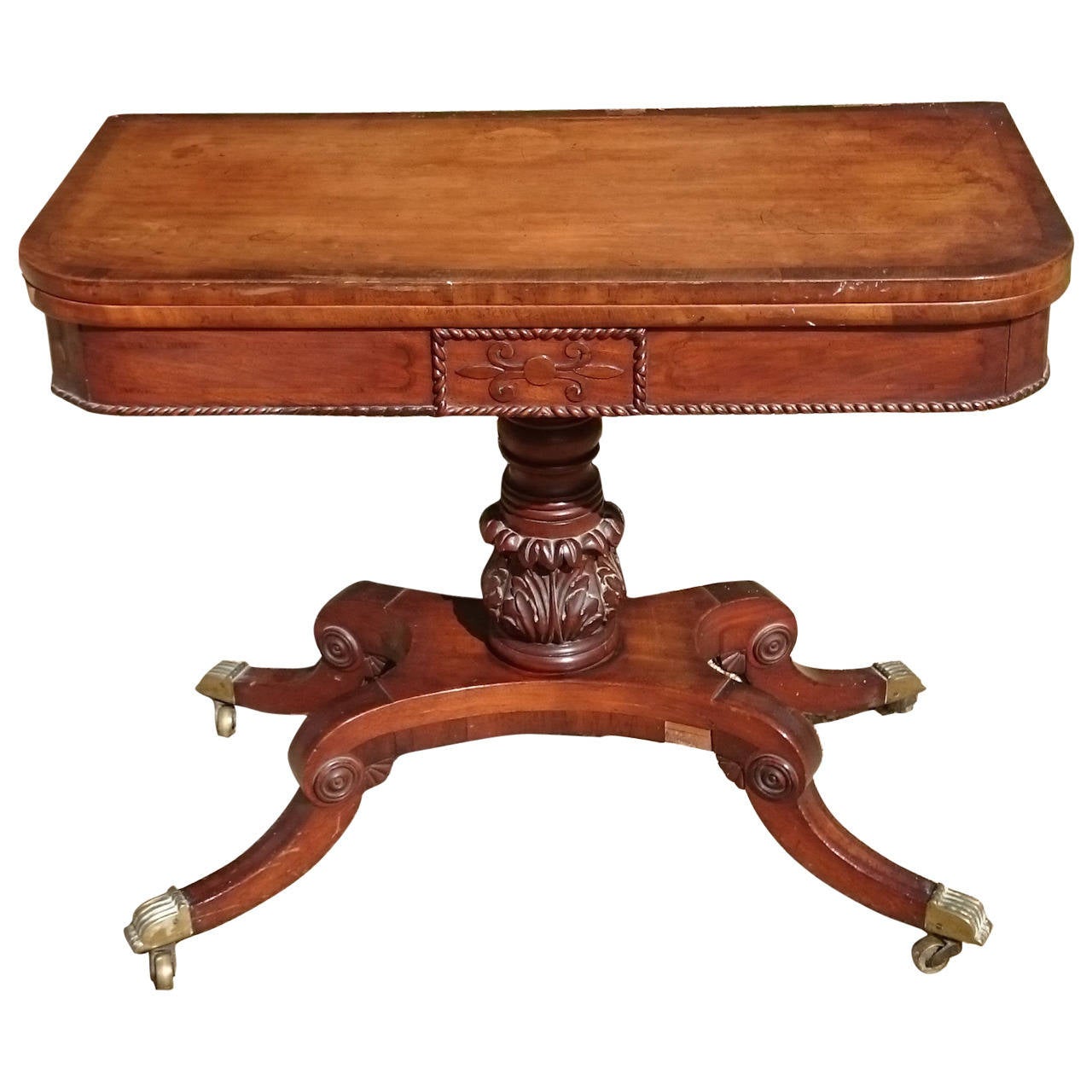 Antique Card Table For Sale At 1stdibs throughout Antique Card Table Swivel Top for your Reference