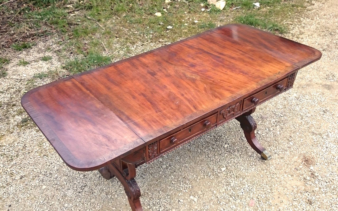 Irish Antique Early 19th Century Regency Sofa Table
