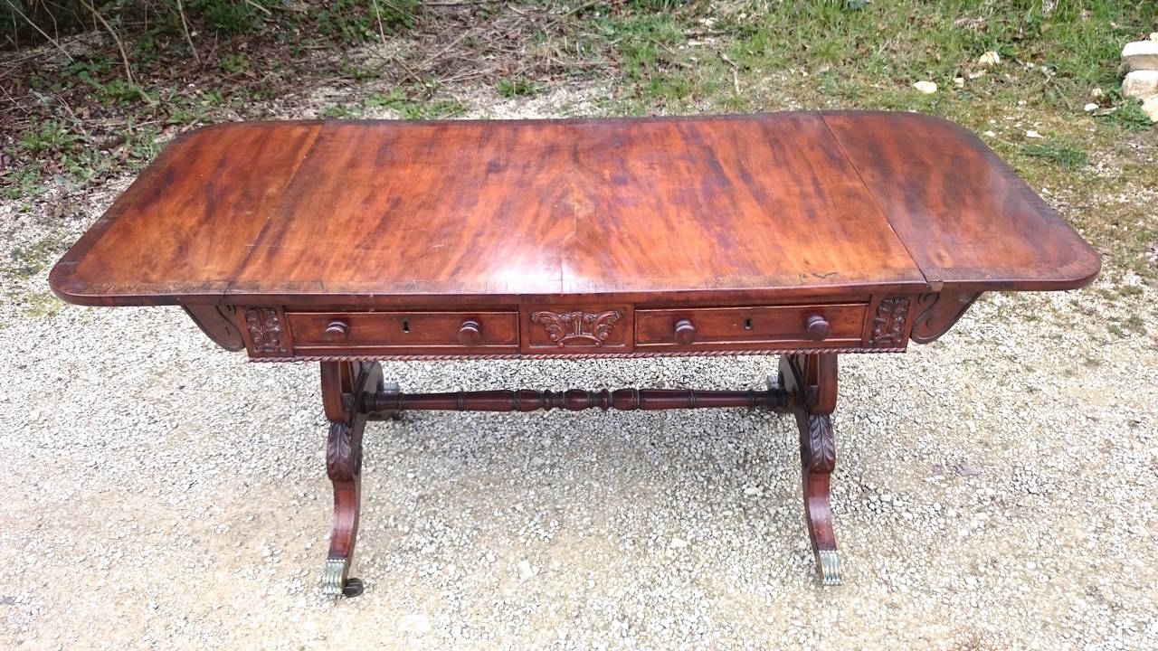 Antique Early 19th Century Regency Sofa Table In Good Condition In Gloucestershire, GB