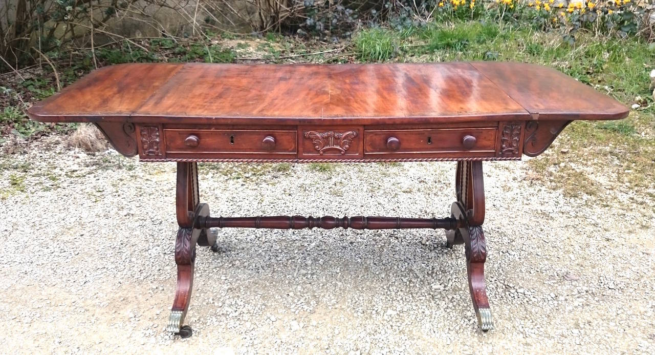 Antique Early 19th Century Regency Sofa Table 1