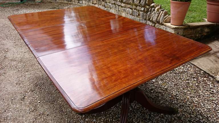 Antique Mahogany Twin Pillar Dining Table 1