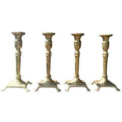 Set Of Four 18th Century Brass Candlesticks