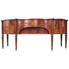 Early 19th Century Antique Mahogany Serpentine Sideboard